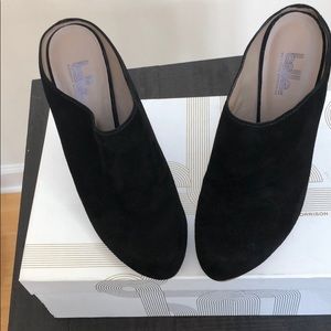 Black Suede Mules
